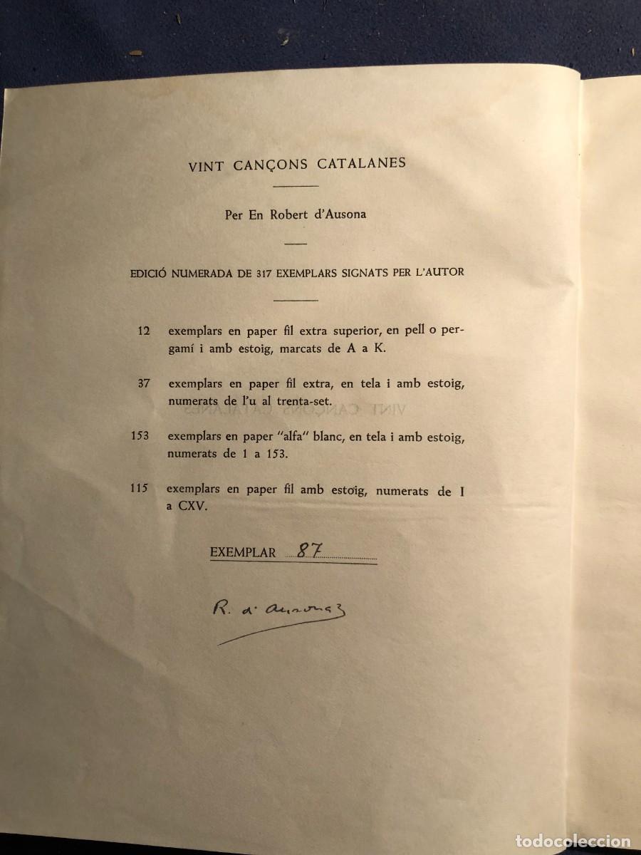 M&uacute;sica de colecci&oacute;n: ROBERT DAUSONA: - VINT CAN&Ccedil;ONS CATALANES aplegadas y comentades per en ...- (1935) (BIBLIOFILIA) - Foto 3