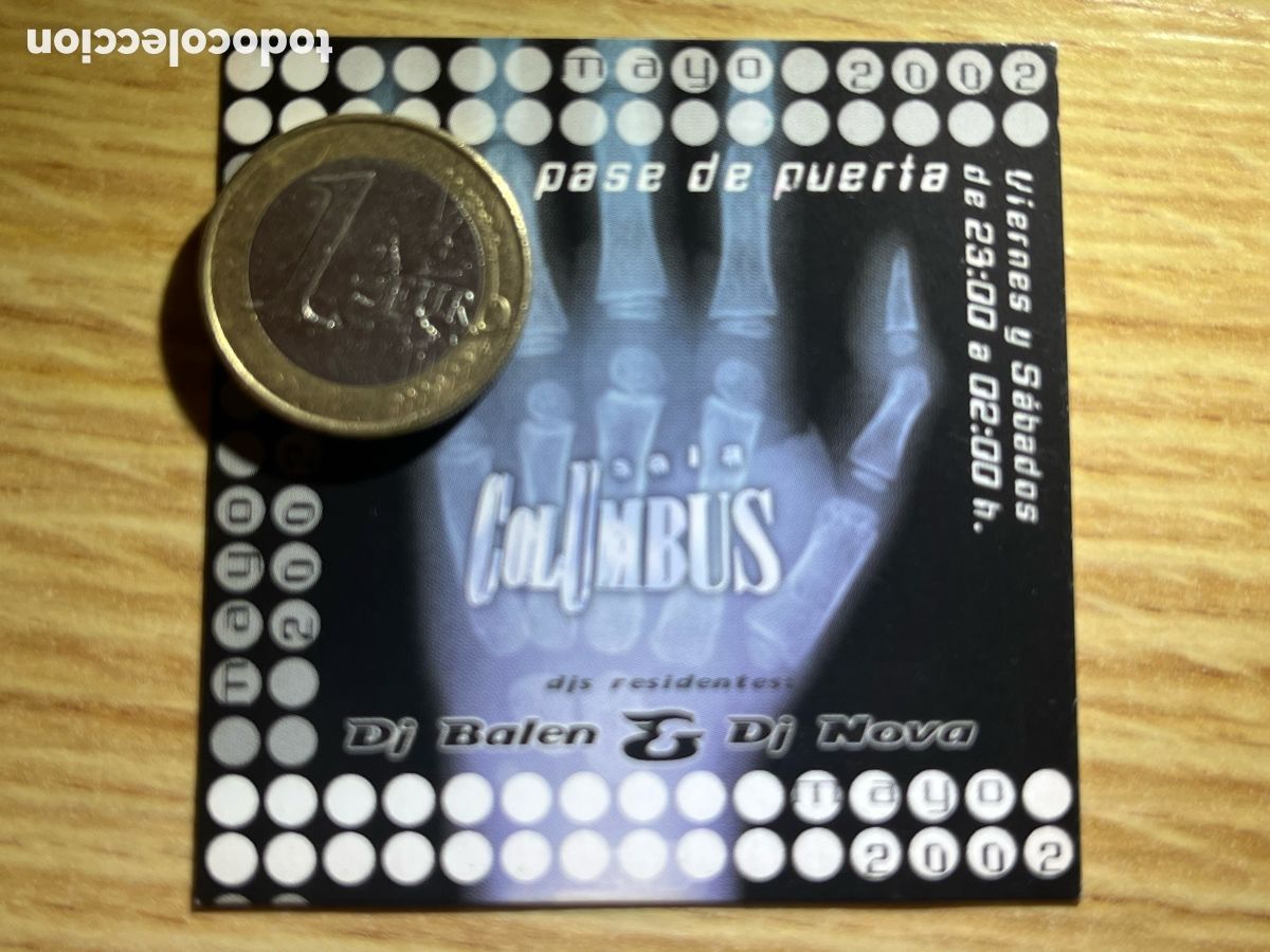 Collectible Music: Invitaci&oacute;n - Descuento SALA COLUMBUS. Discoteca Bilbao. Enero 2002. Mano rayos X