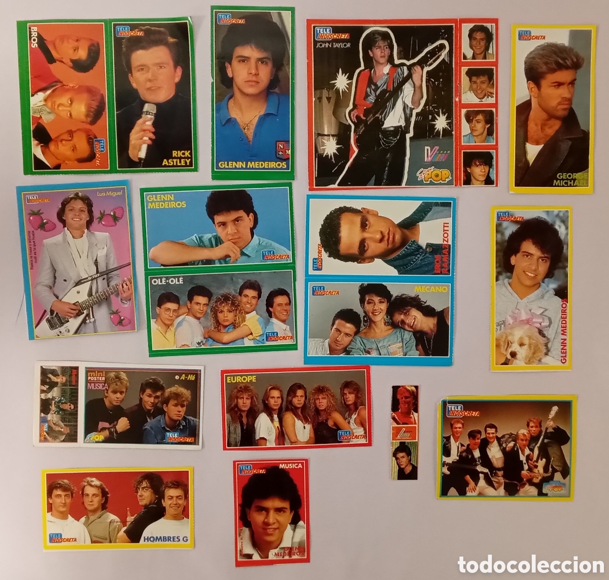 M&uacute;sica de colecci&oacute;n: Lote pegatinas musica telendiscreta a&ntilde;os 80 Espa&ntilde;a