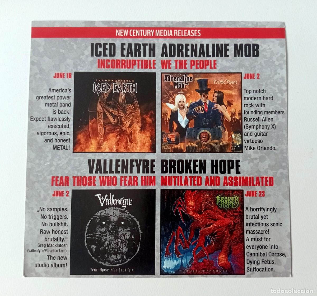 M&uacute;sica de colecci&oacute;n: INSERTO/FOLLETO CD CENTURY MEDIA 2017