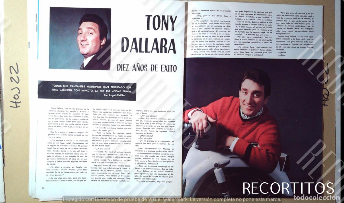 M&uacute;sica de colecci&oacute;n: TONY DALLARA TONI DAYARA - Foto 1