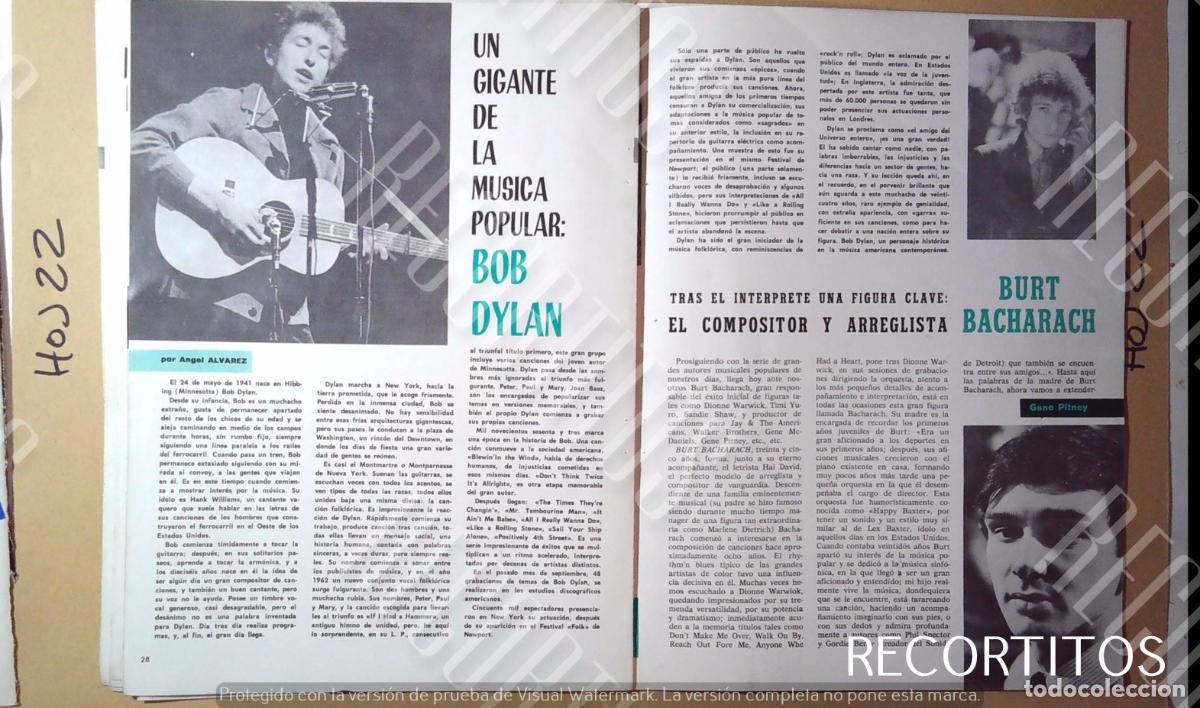 M&uacute;sica de colecci&oacute;n: BOB DYLAN BURT BACHARACH - Foto 1