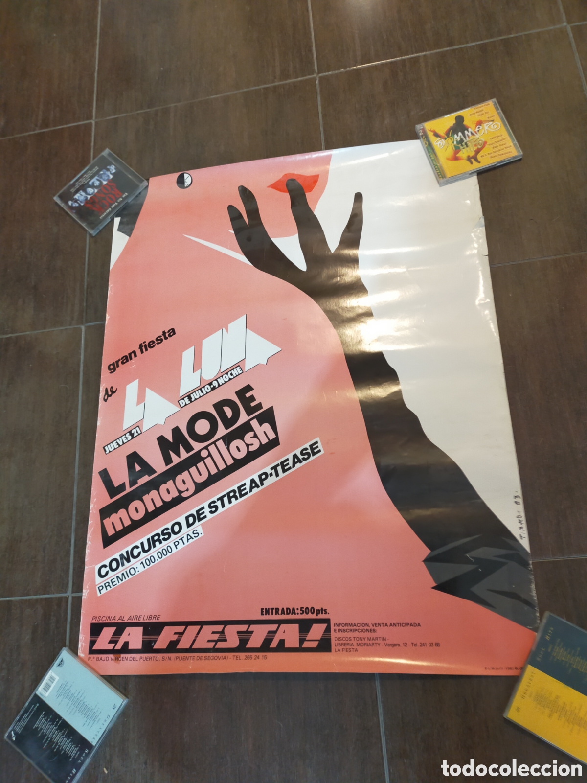 M&uacute;sica de colecci&oacute;n: Poster cartel la mode monaguillosh fiesta de la luna 21 julio 1983 0,85 x 0,65