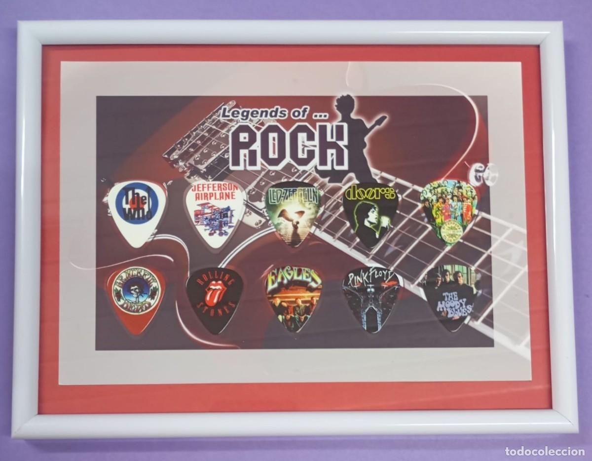 Collectible Music: Legends of Rock - Cuadro con 10 p&uacute;as, de las bandas m&aacute;s emblem&aacute;ticas