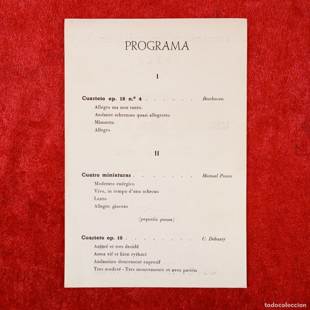 M&uacute;sica de colecci&oacute;n: PROGRAMA MUSICAL - AGRUPACI&Oacute; DE MUSICA DE CAMERA DE BARCELONA - A.E.E.P. - 1955 / 7538 - Foto 2