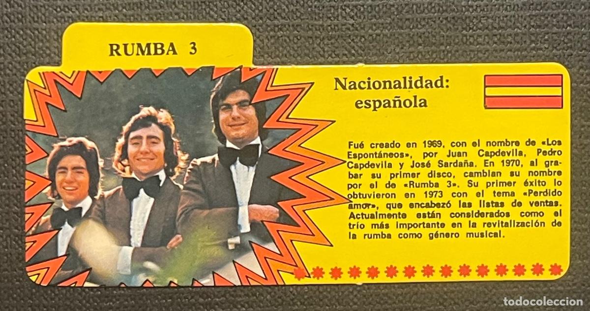 Collectible Music: RUMBA 3. DISCOGRAFIA BIMBO 1972. CROMO/FICHA NUEVA Y ORIGINAL. DIF&Iacute;CIL AS&Iacute;.