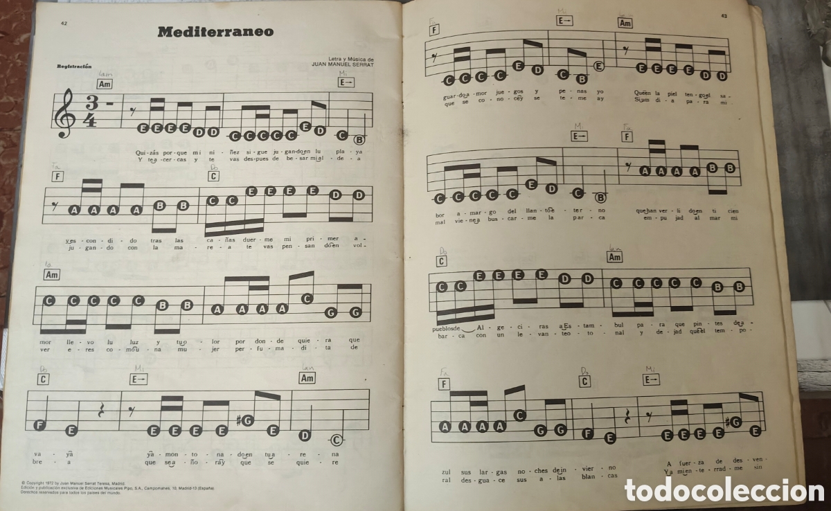 M&uacute;sica de colecci&oacute;n: Partituras Joan Manuel Serrat - Foto 3