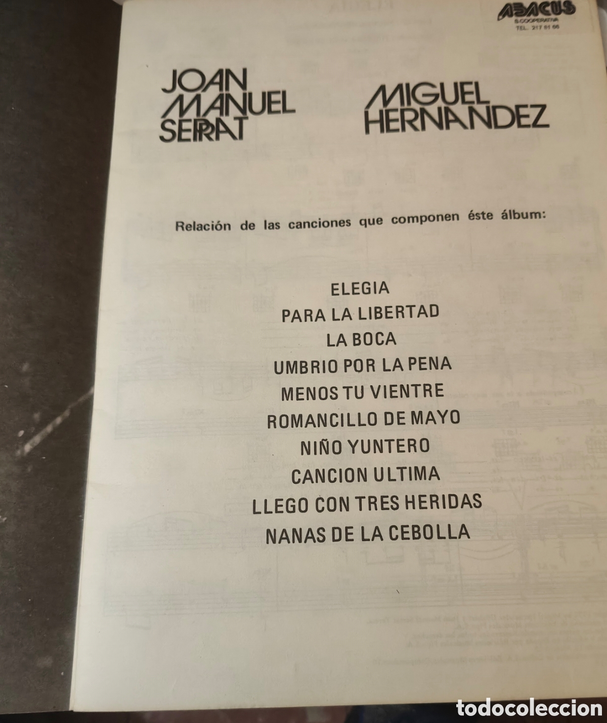 M&uacute;sica de colecci&oacute;n: Partituras Joan Manuel Serrat - Foto 6