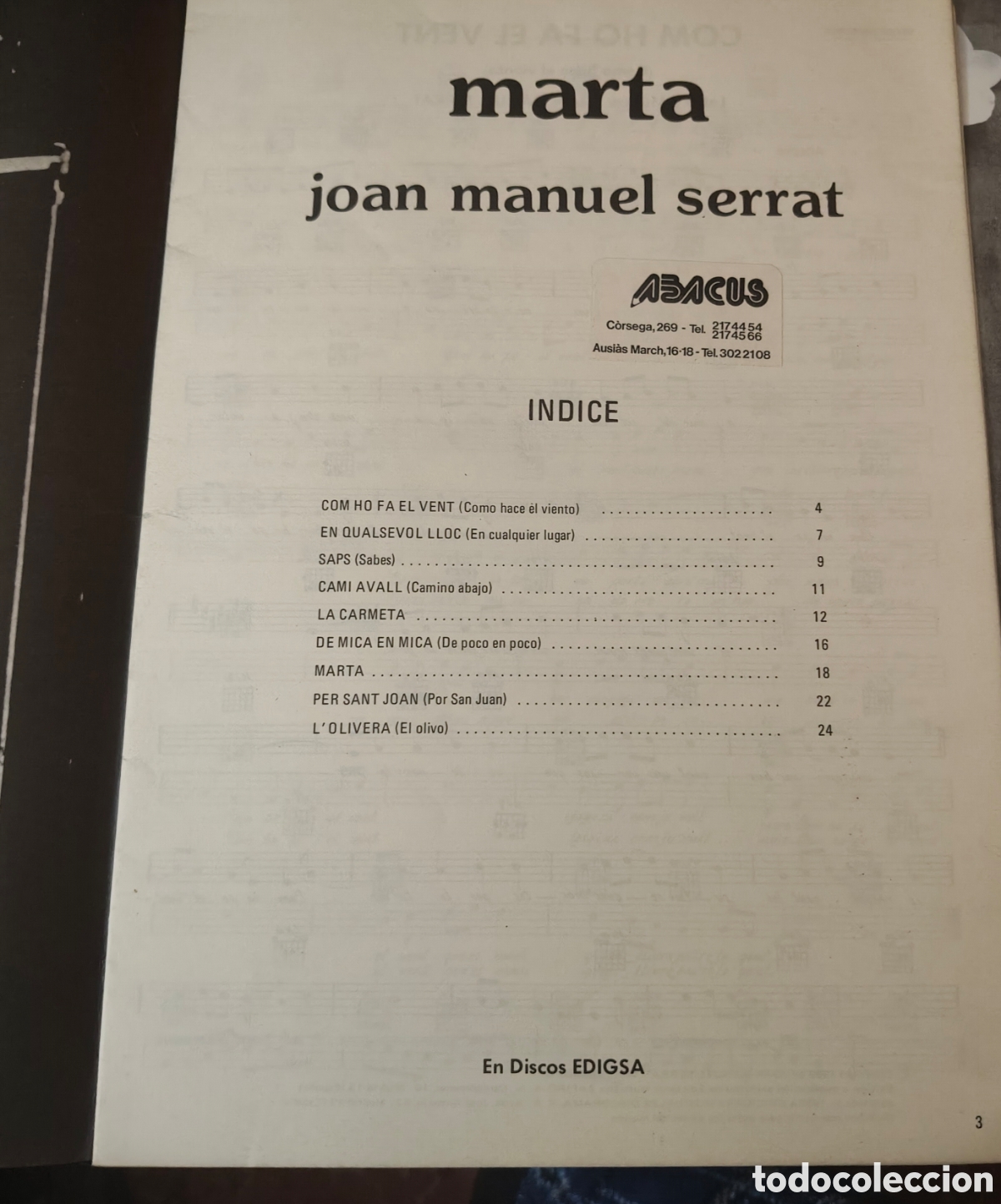 M&uacute;sica de colecci&oacute;n: Partituras Joan Manuel Serrat - Foto 9