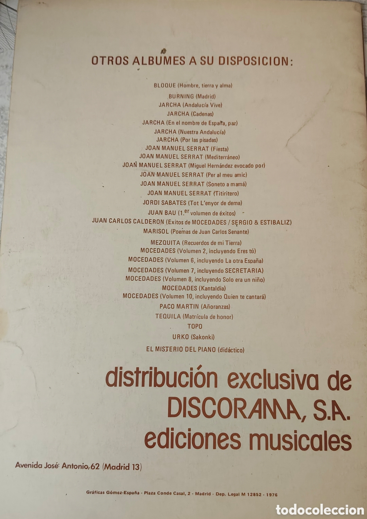 M&uacute;sica de colecci&oacute;n: Partituras Joan Manuel Serrat - Foto 11