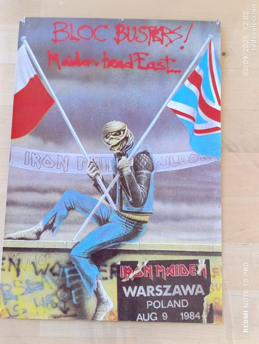 M&uacute;sica de colecci&oacute;n: POSTAL GRANDE IRON MAIDEN - Foto 1