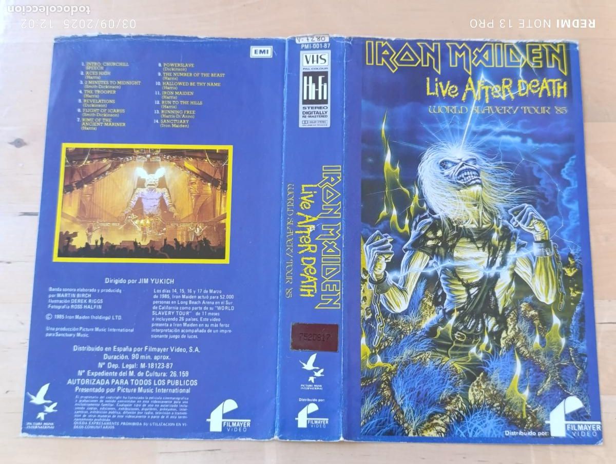 Musiksammlung: CARATULA VIDEO V.H.S IRON MAIDEN.