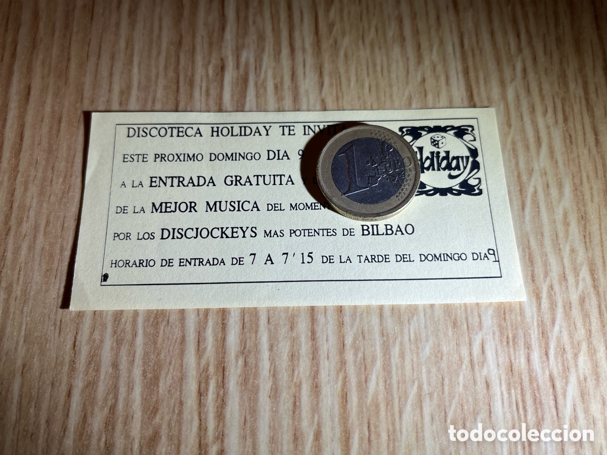 Collectible Music: Invitaci&oacute;n Holiday. Discoteca Deusto, Bilbao. A&ntilde;os 90. Domingo 9. Tarde. Amarilla