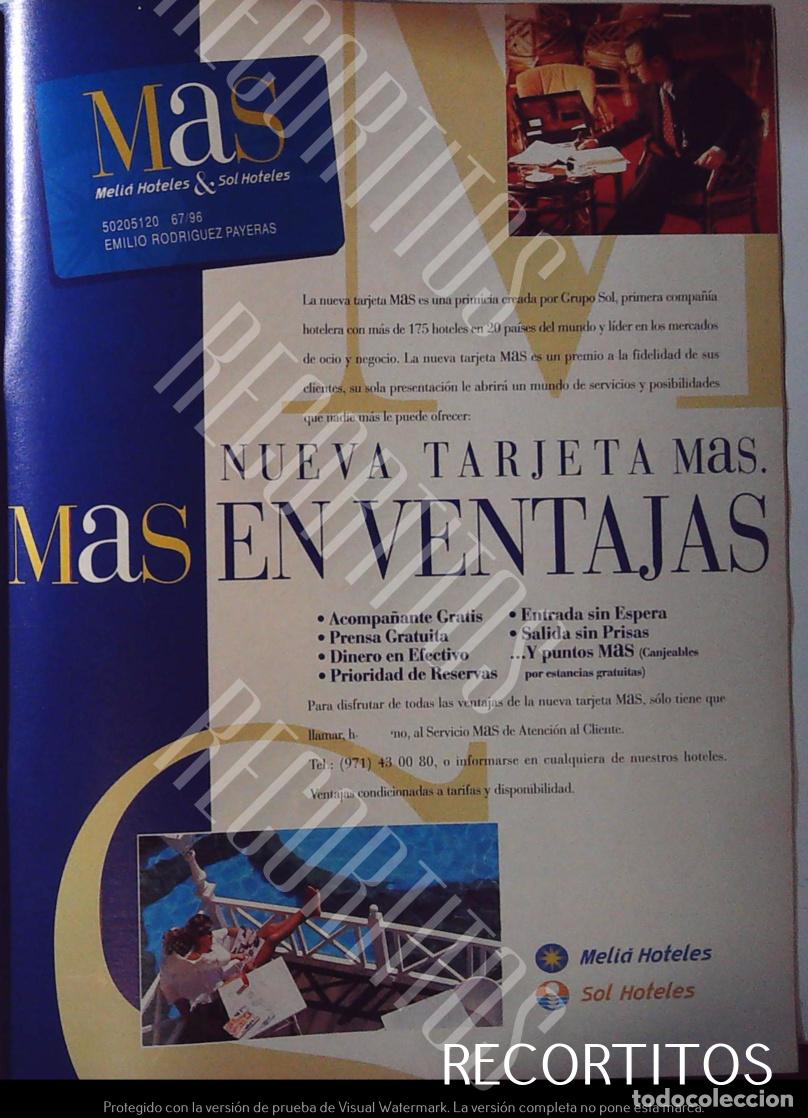 M&uacute;sica de colecci&oacute;n: MELIA HOTELES TARJETA MAS ANUNCIO PUBLICIDAD