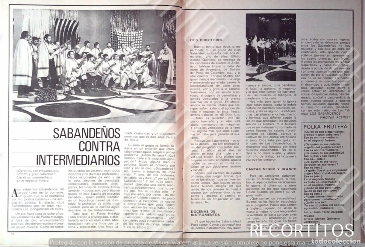 M&uacute;sica de colecci&oacute;n: LOS SABANDE&Ntilde;OS EN DIRECTISIMO