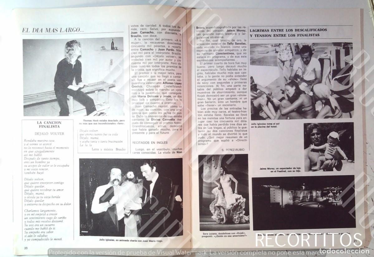 M&uacute;sica de colecci&oacute;n: FESTIVAL DE BENIDORM TELLY SAVALAS JULIO IGLESIAS JAIME MOREY SARA LEZANA