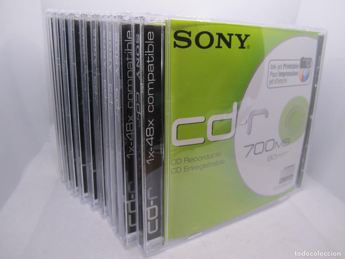 M&uacute;sica de colecci&oacute;n: lote 10 cd-r sony cd enregistrable en su caja