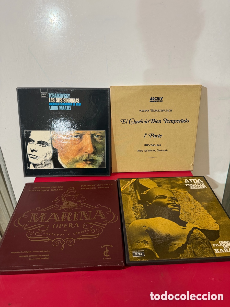 M&uacute;sica de colecci&oacute;n: Lote 4 Vinilos Cl&aacute;sica: Bach, Tchaikovsky, Marina,