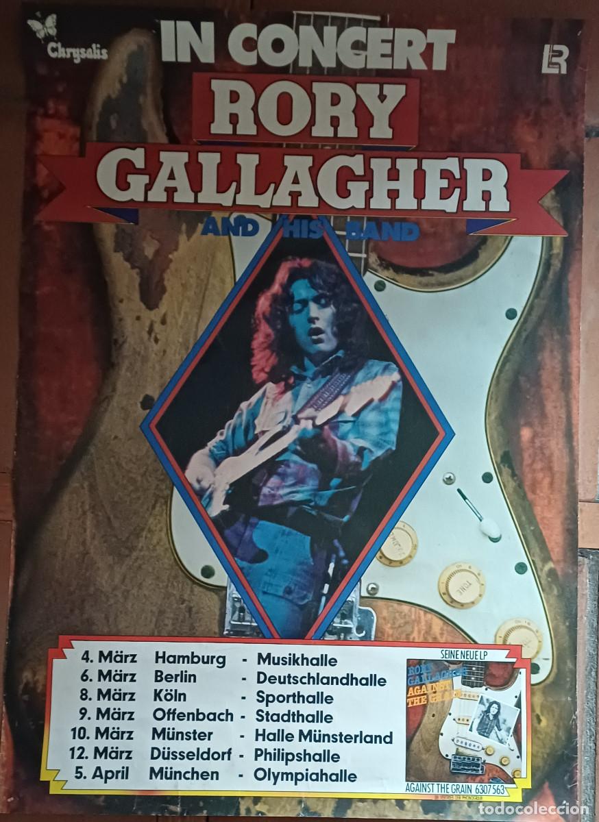 M&uacute;sica de colecci&oacute;n: POSTER ORIGINAL PUBLICITARIO DEL CONCIERTO DEL GUITARRISTA IRLAND&Eacute;S, RORY GALLAGHER ( A&Ntilde;O 1975 )