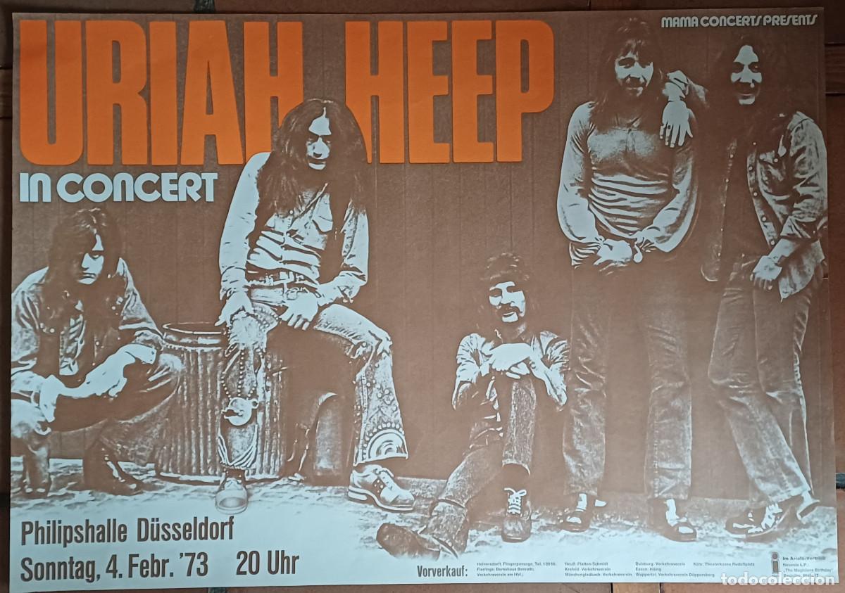 M&uacute;sica de colecci&oacute;n: POSTER ORIGINAL PUBLICITARIO DEL CONCIERTO DE LA BANDA BRIT&Aacute;NICA DE HEAVY METAL,URIAH HEEP(A&Ntilde;O 1973)