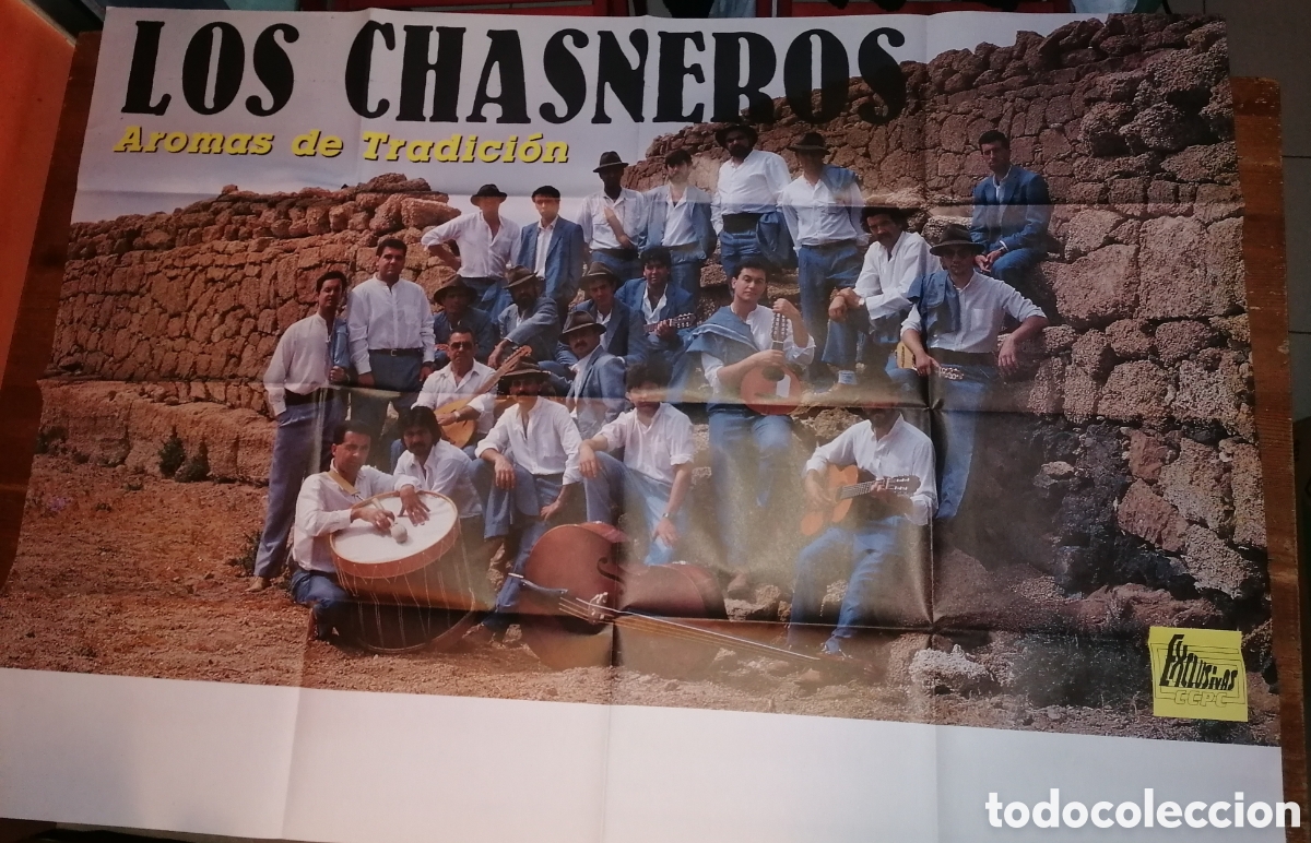 M&uacute;sica de colecci&oacute;n: Antiguo cartel gran tama&ntilde;o LOS CHASNEROS. 1989