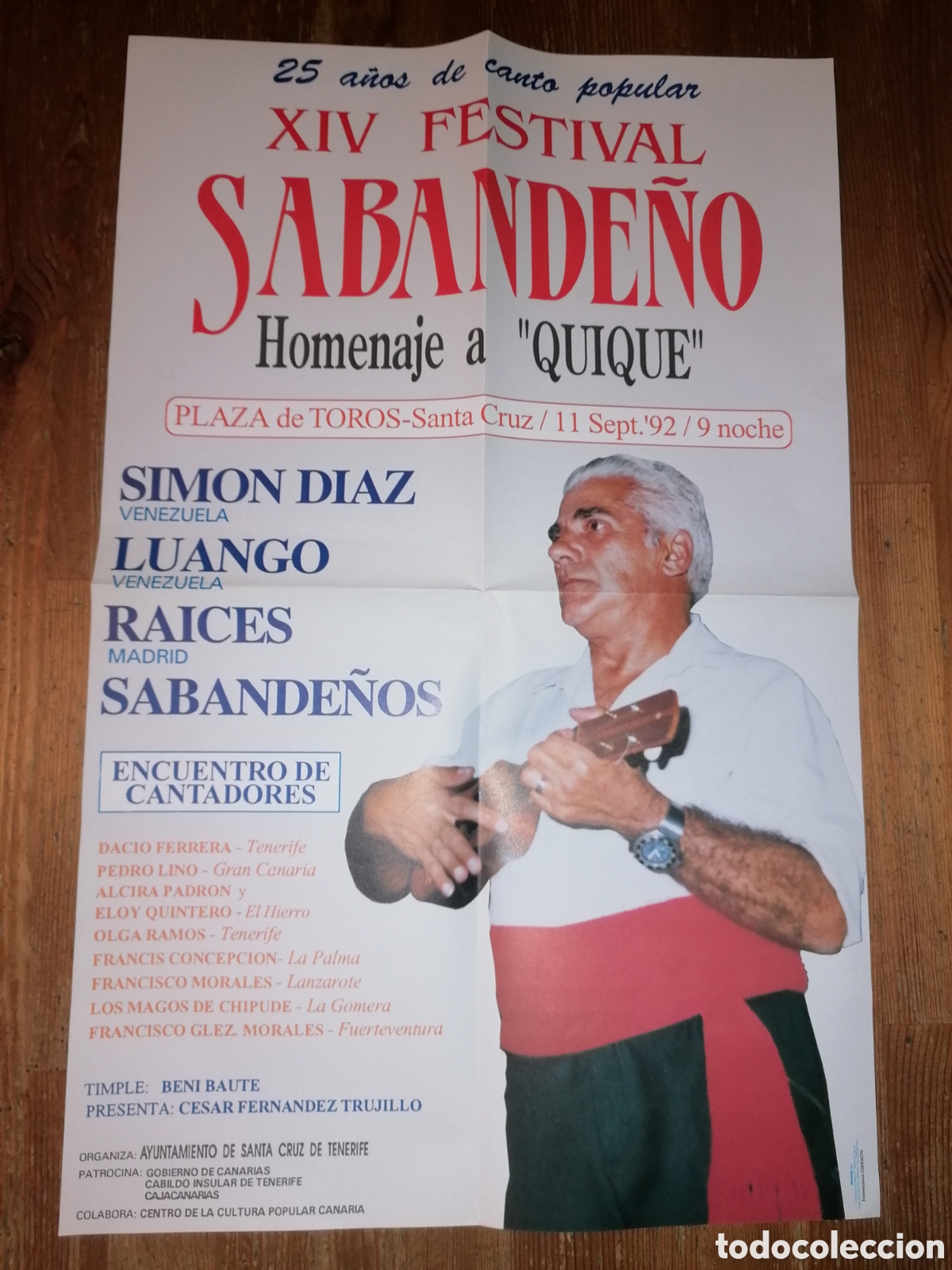 M&uacute;sica de colecci&oacute;n: Antiguo cartel XIV Festival Sabande&ntilde;o. Homenaje a Quique. 1992.