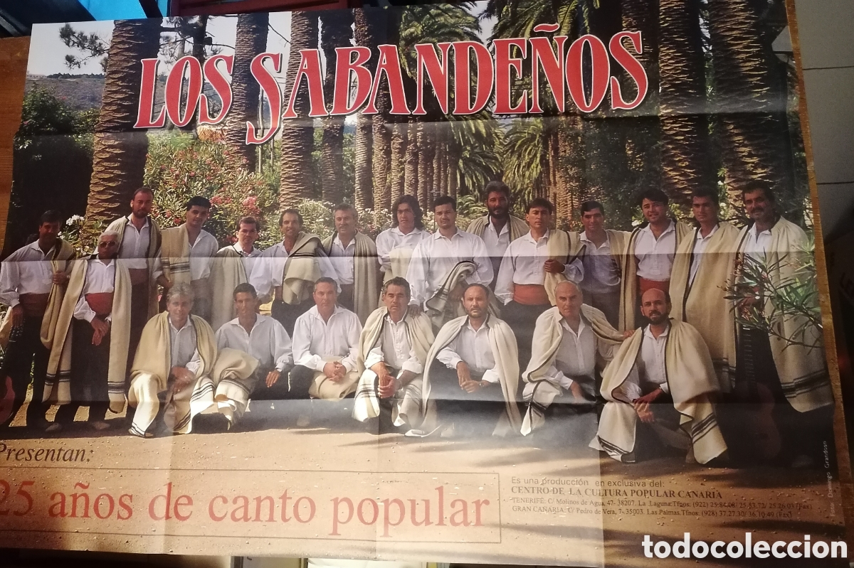 M&uacute;sica de colecci&oacute;n: Antiguo cartel gran tama&ntilde;o LOS SABANDE&Ntilde;OS. 1992