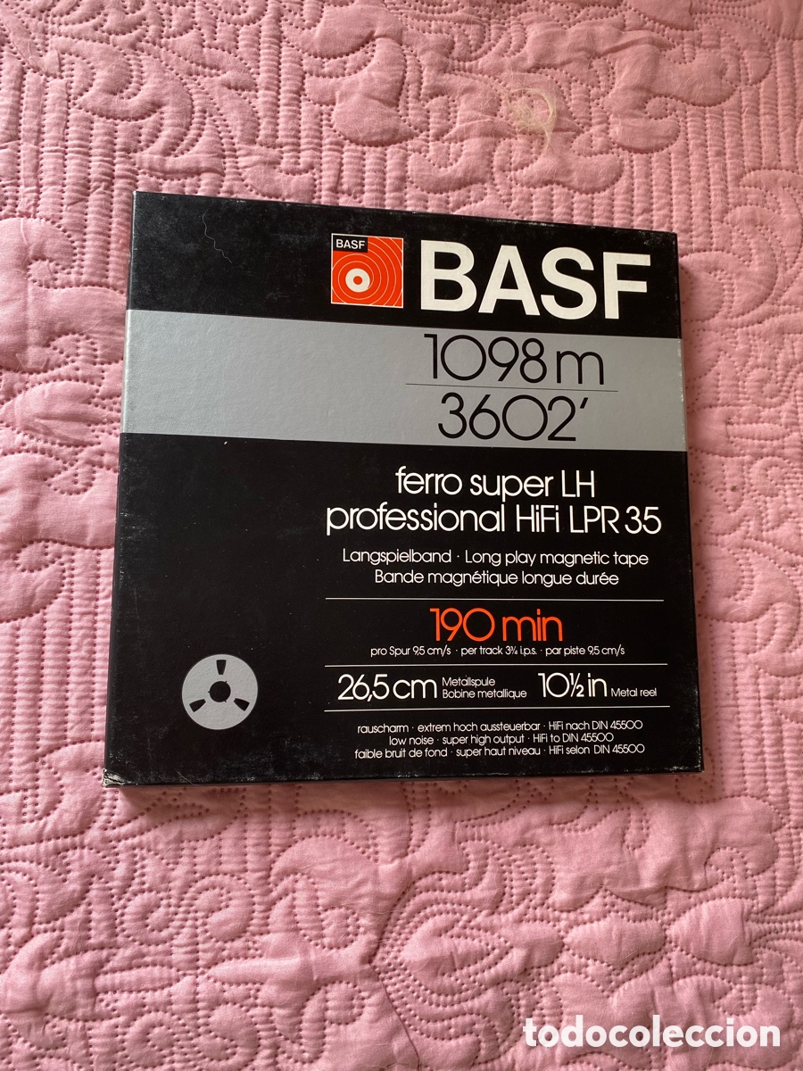 M&uacute;sica de colecci&oacute;n: Cinta Magnetof&oacute;nica BASF LPR 35 Professional - Bobina Met&aacute;lica 26,5 cm - Caja Original