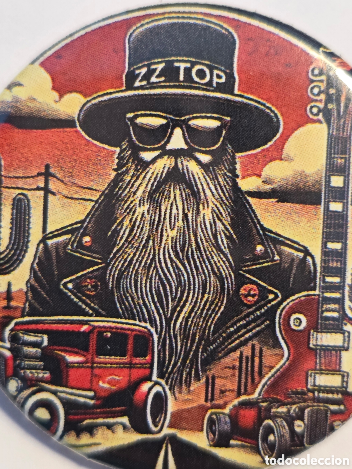M&uacute;sica de colecci&oacute;n: CHAPA BANDA ZZ TOP 38mm