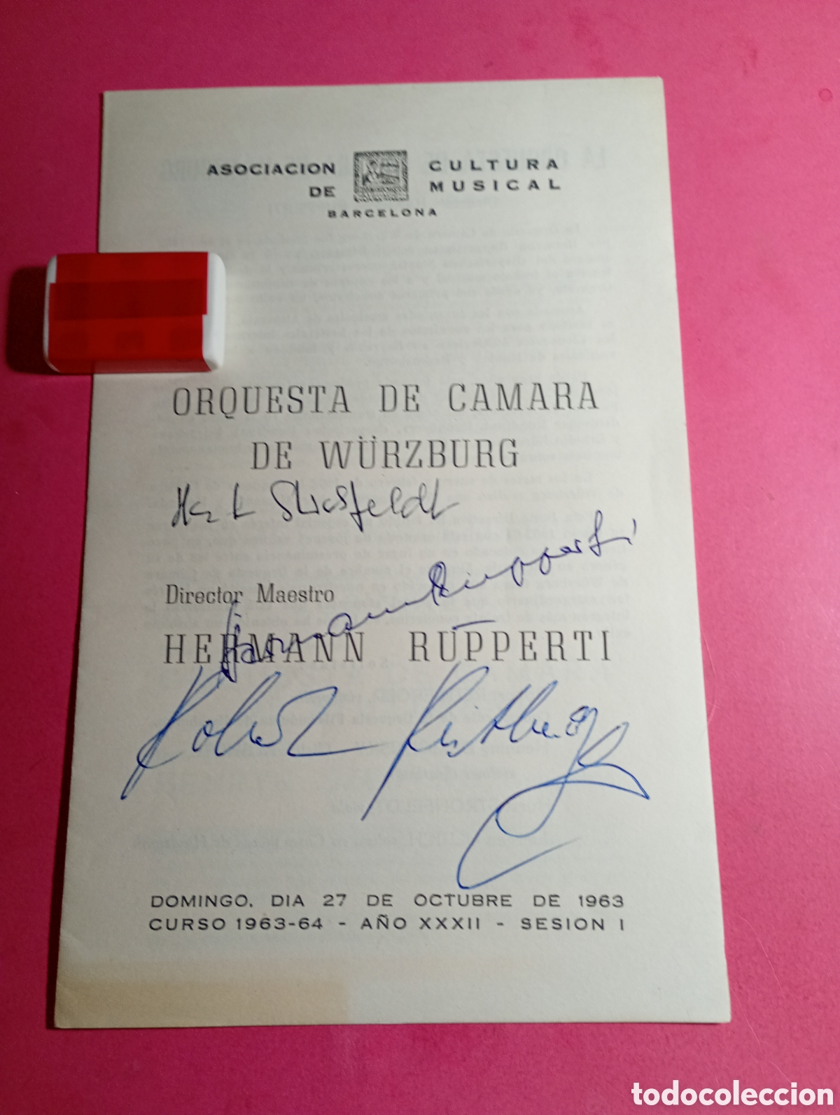 M&uacute;sica de colecci&oacute;n: orquesta de c&aacute;mara de w&uuml;rzburg dctor. hermann rupperti asociaci&oacute;n cultura musical bcn palacio m&uacute;sica