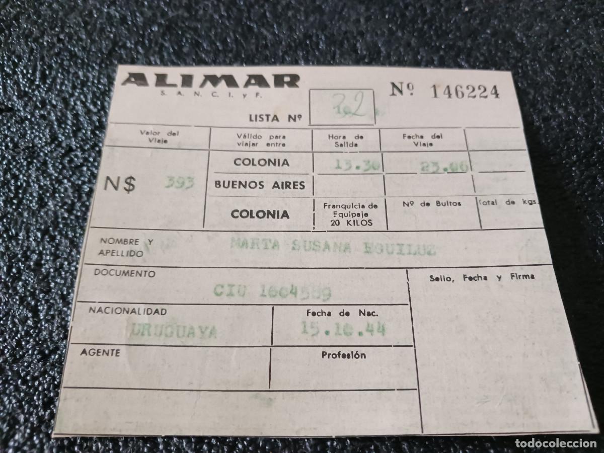 M&uacute;sica de colecci&oacute;n: antigua tarjeta de embarque de la linea de navegacion alimar