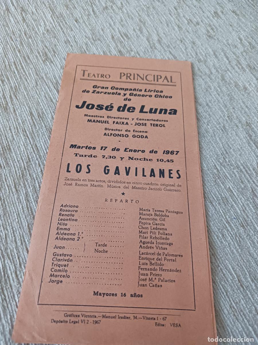 M&uacute;sica de colecci&oacute;n: comp. de zarzuela, jose de luna , teatro principal, vitoria, los gavilanes , dir. alfonso goda......