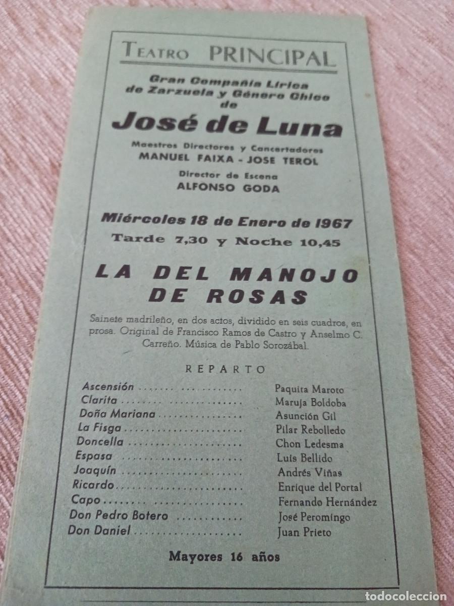 M&uacute;sica de colecci&oacute;n: comp. de zarzuela, jose de luna , teatro principal, vitoria, la del manojo.. dir. alfonso goda......