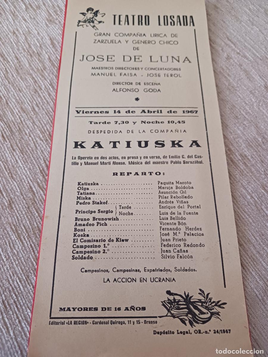M&uacute;sica de colecci&oacute;n: comp. de zarzuela, jose de luna , teatro losada, orense, katiuska dir. alfonso goda......
