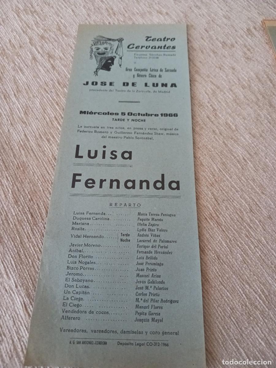 M&uacute;sica de colecci&oacute;n: comp. de zarzuela, jose de luna , teatro cervantes, cordoba, luisa fernanda, andres vi&ntilde;as