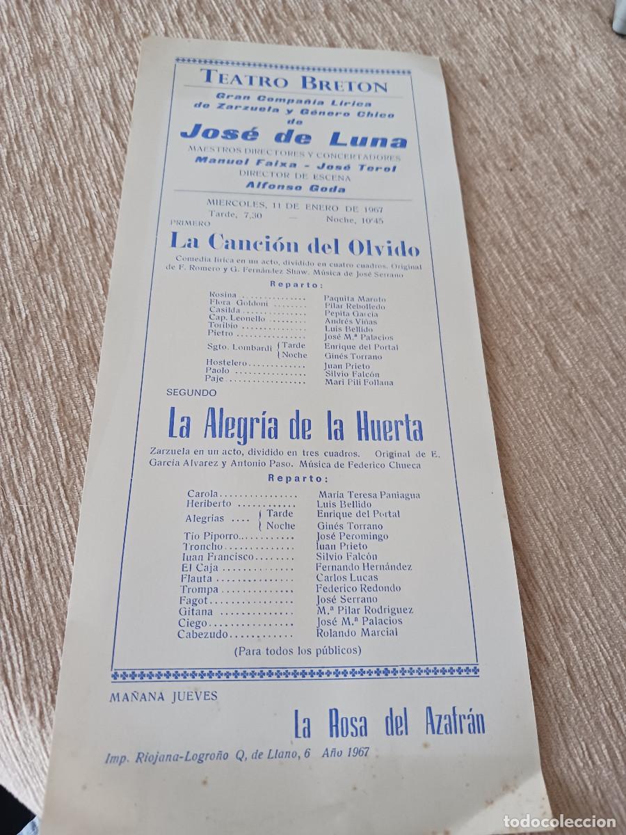 M&uacute;sica de colecci&oacute;n: comp. de zarzuela, jose de luna , teatro breton, logro&ntilde;o, la cancion del olvido y la alegria de la h