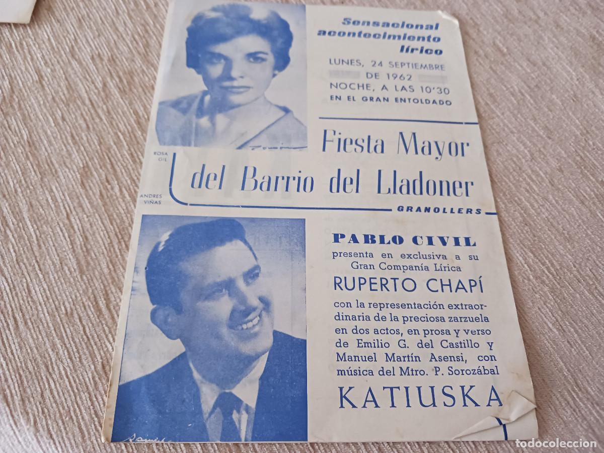 M&uacute;sica de colecci&oacute;n: fiesta mayor barrio de lledoner, comp. pablo civil, katiuska, andreu vi&ntilde;as, mariano beut, 1962