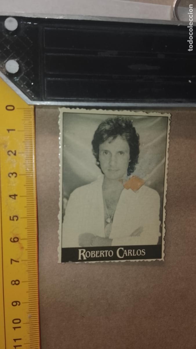 M&uacute;sica de colecci&oacute;n: musica - cromo o similar carton troquelado - cantantante - ROBERTO CARLOS MIRAR BIEN FOTO