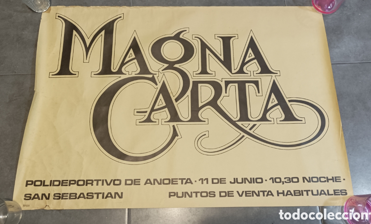Musiksammlung: Antiguo cartel Concierto ROCK. MAGNA CARTA. ANOETA. SAN SEBASTI&Aacute;N . A&ntilde;os 70 80. Michelena artes.