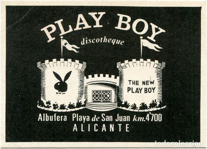 M&uacute;sica de colecci&oacute;n: Play Boy discoteque - Albufera Playa de San Juan, Alicante 80s - Tarjeta Flyer - VG+/VG+