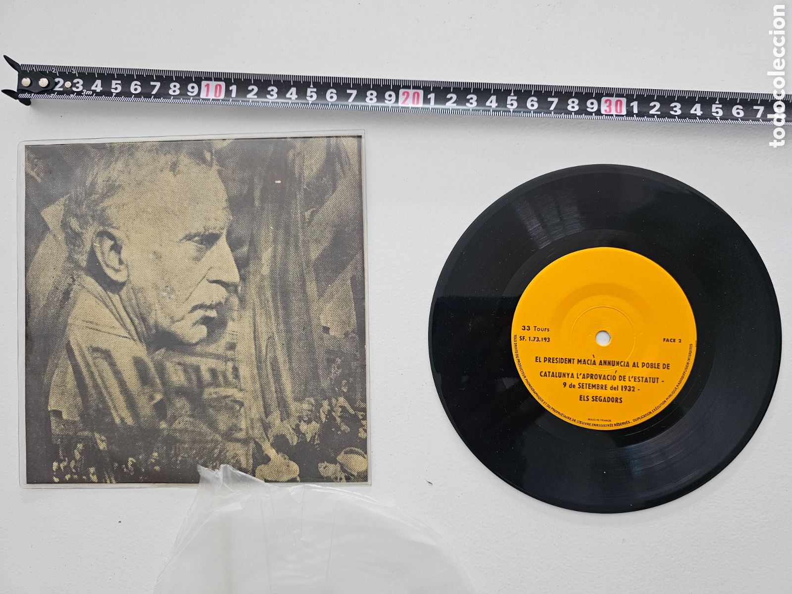 M&uacute;sica de colecci&oacute;n: Disco de vinilo de 33 RPM Francesc Maci&agrave; Rep&uacute;blica Catalana Estatut 1931 1932