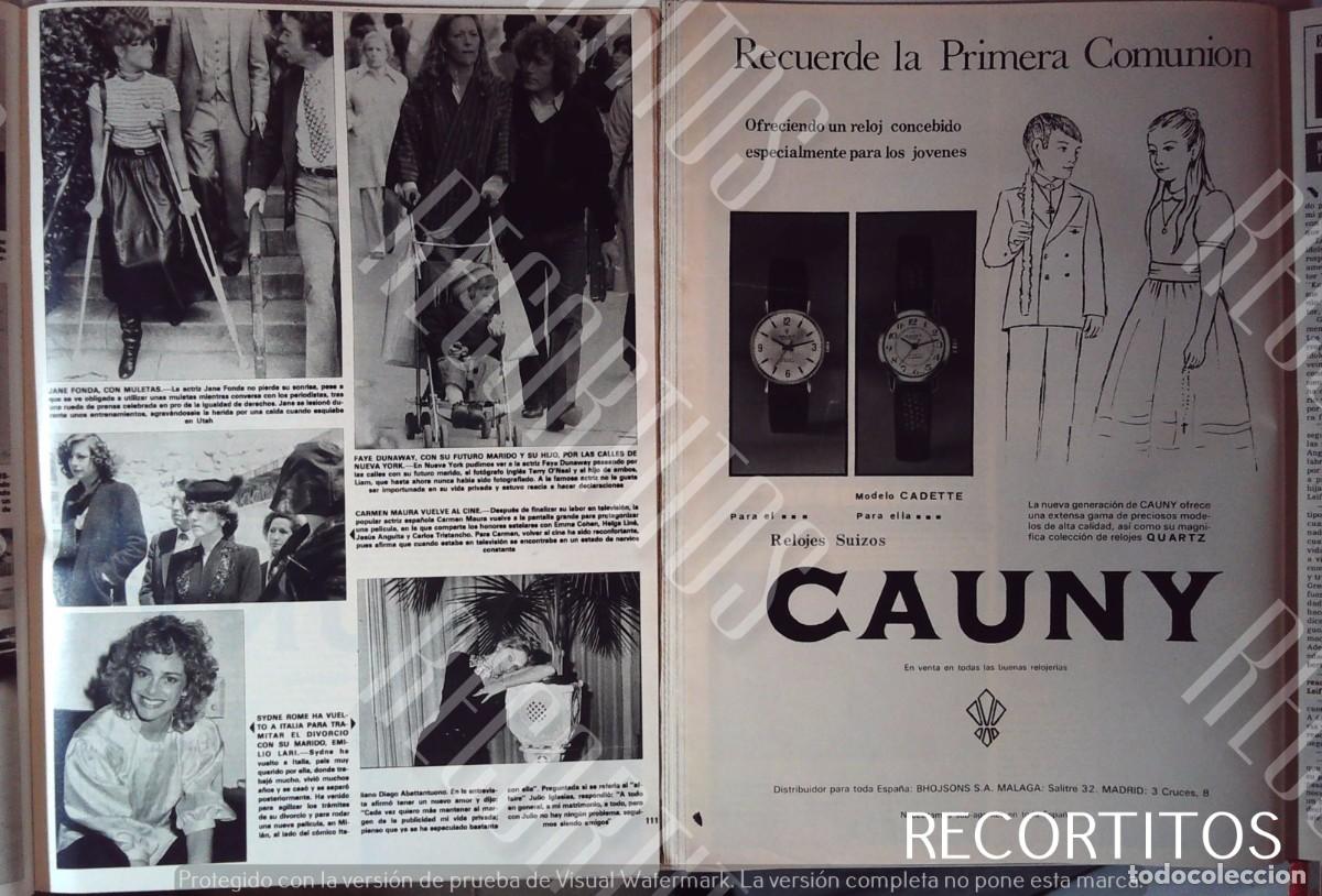 M&uacute;sica de colecci&oacute;n: CAUNY RELOJ COMUNION ANUNCIO PUBLICIADAD JENE FONDA SYDNE ROME FAYE DUNAWAY CARMEN MAURA