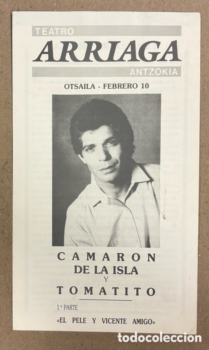M&uacute;sica de colecci&oacute;n: CAMAR&Oacute;N DE LA ISLA y TOMATITO. PROGRAMA CONCIERTO EN BILBAO (A&Ntilde;OS 80). + EL PELE y VICENTE AMIGO.