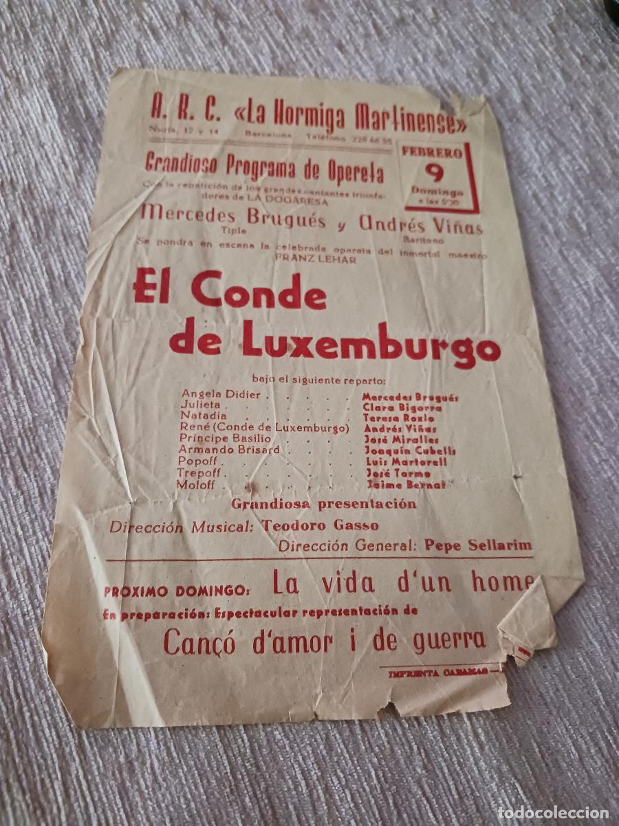 M&uacute;sica de colecci&oacute;n: A.R.C. la hormiga martinense, el conde de luxemburgo, andres vi&ntilde;as y mercedes brugues