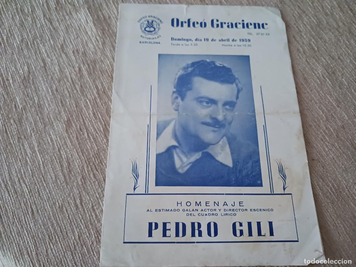 M&uacute;sica de colecci&oacute;n: orfe&ograve; gracienc, 1959, homenaje a pedro gili, mar i cel, m&ordf; matilde almendros y pedro gili