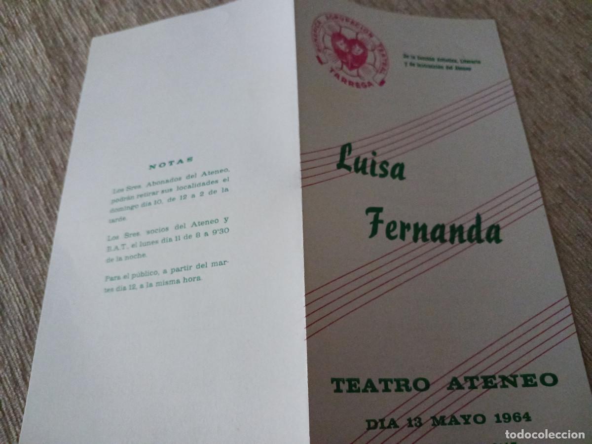 M&uacute;sica de colecci&oacute;n: diptico, teatro ateneo de tarrega, 1964, luisa fernanda, maria asuncion llenas, andres vi&ntilde;as