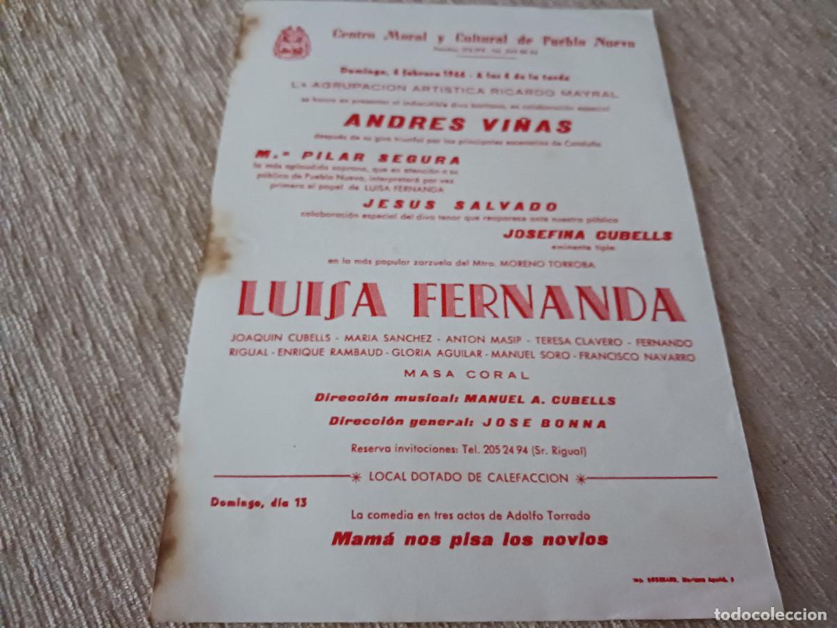 M&uacute;sica de colecci&oacute;n: centro moral y cultural de pueblo nuevo, 1966, luisa fernanda, m&ordf; pilar segura y andres vi&ntilde;as