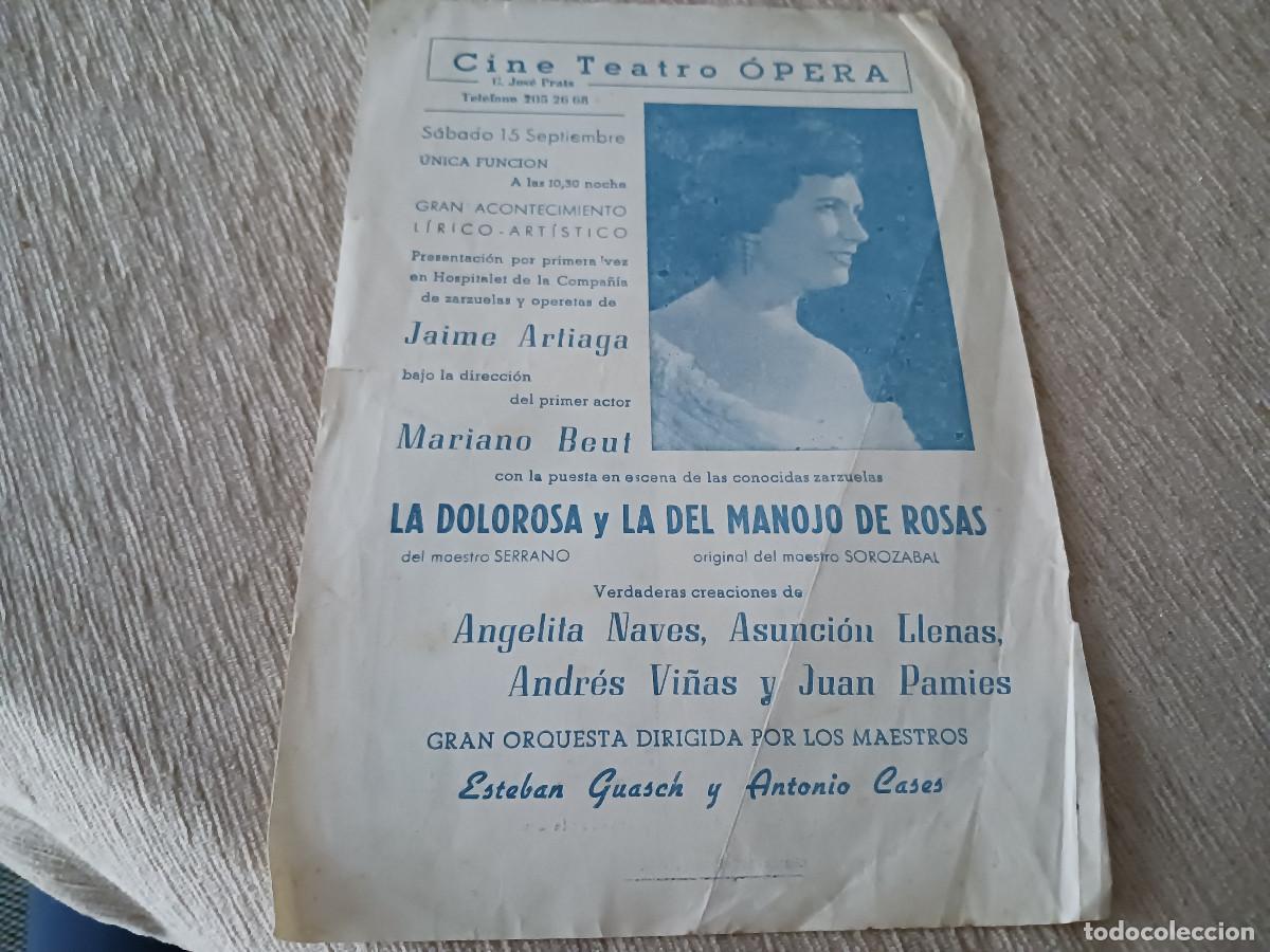 M&uacute;sica de colecci&oacute;n: cine teatro opera, hospitalet de ll., compa&ntilde;ia zarzuela de jaime artiaga, mariano beut, andres vi&ntilde;as