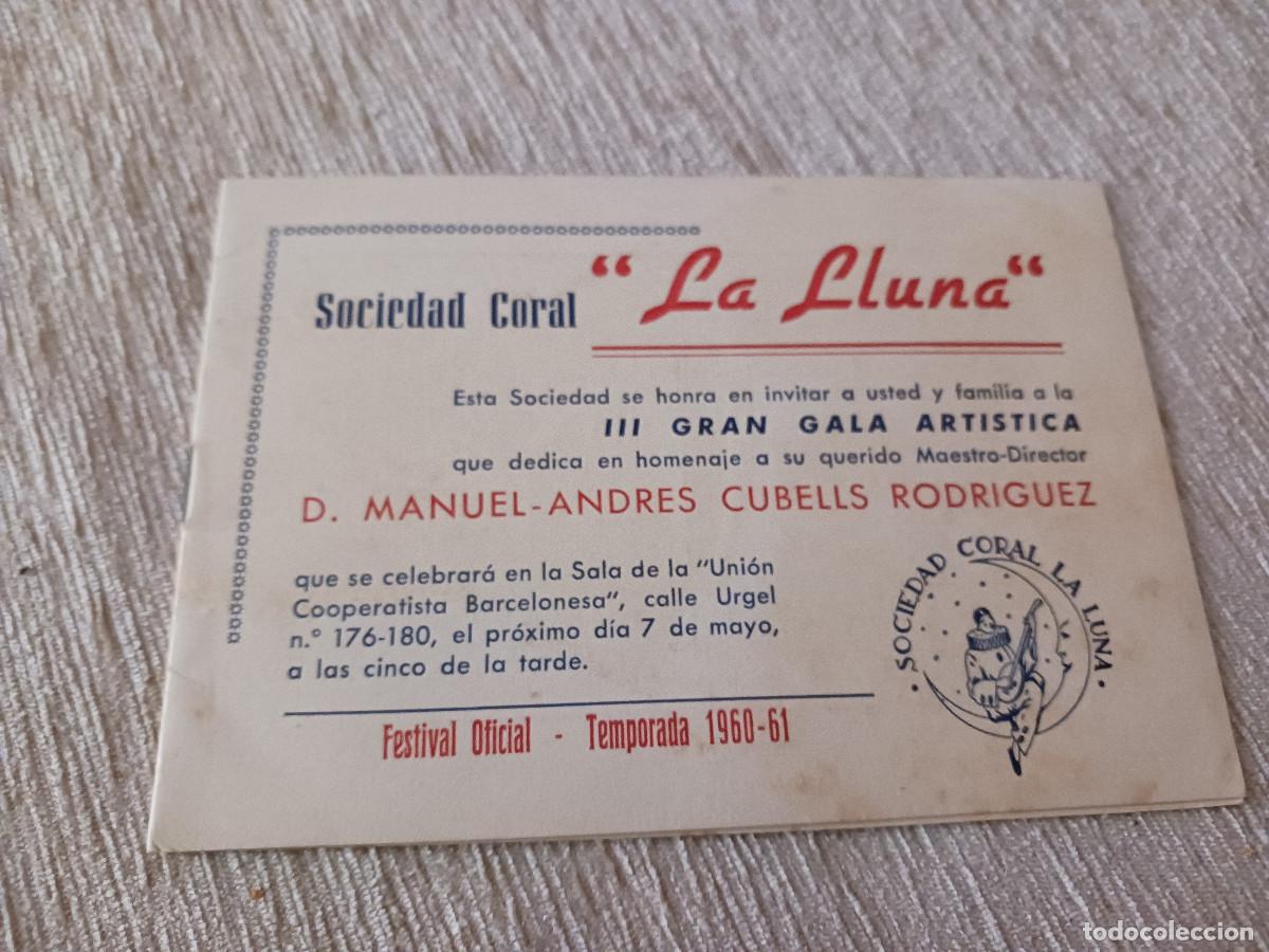 M&uacute;sica de colecci&oacute;n: sociedad coral la luna, 1960, homenaje a manuel andres cubells, dedicatoria a andres vi&ntilde;as, baritono
