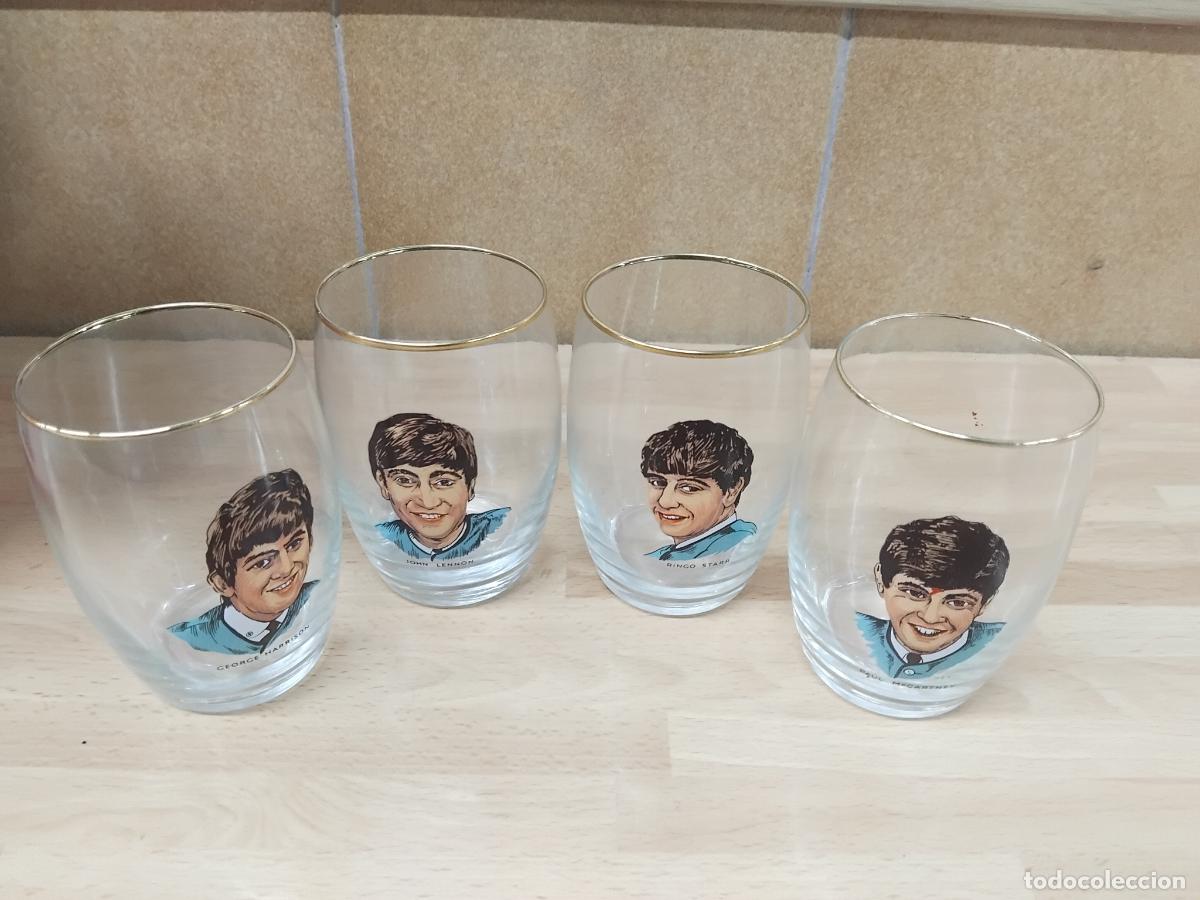 M&uacute;sica de colecci&oacute;n: THE BEATLES. 4 VASOS ORIGINALES DE 1964. MUY RAROS.